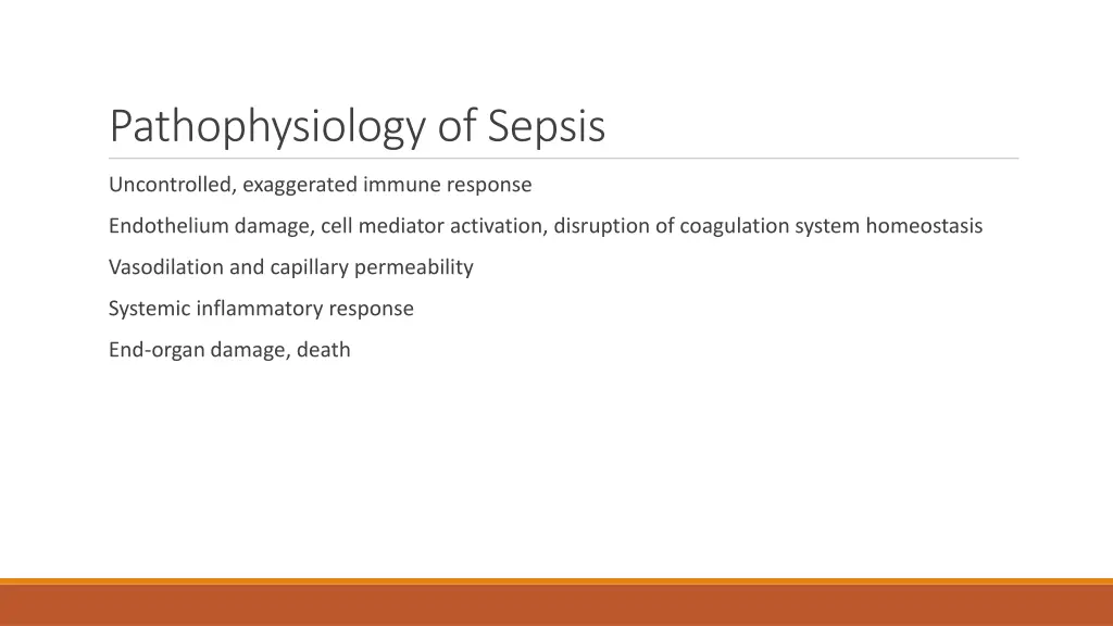 pathophysiology of sepsis