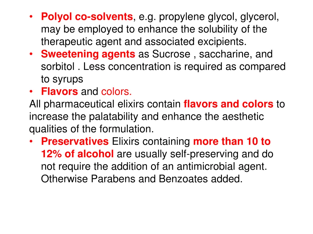 polyol co solvents e g propylene glycol glycerol