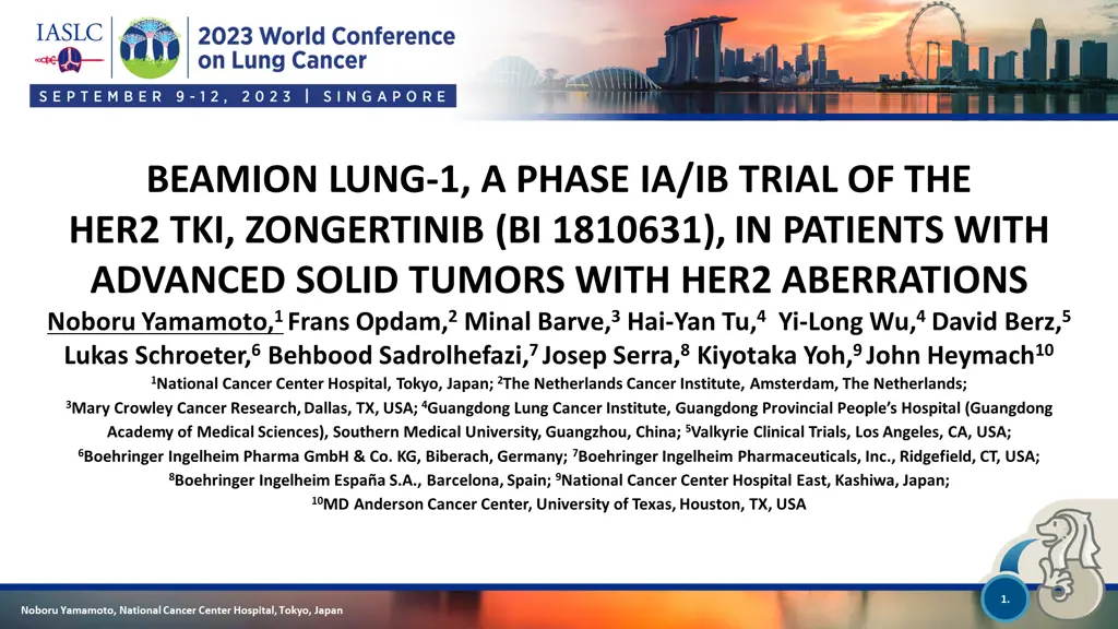 beamion lung 1 a phase ia ib trial of the her2