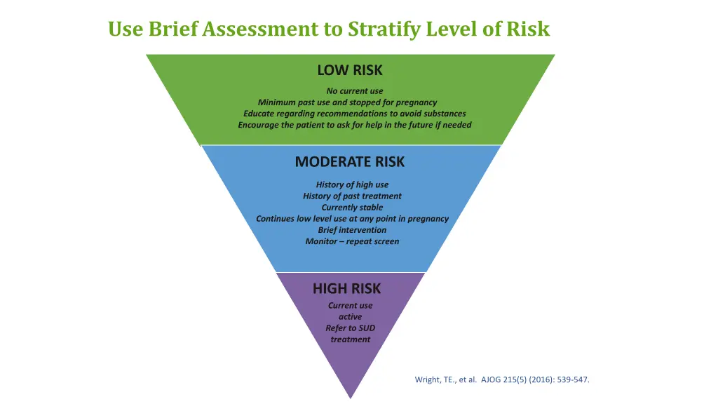 use brief assessment to stratify level of risk