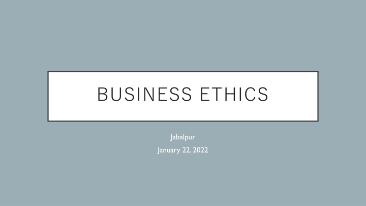 business ethics