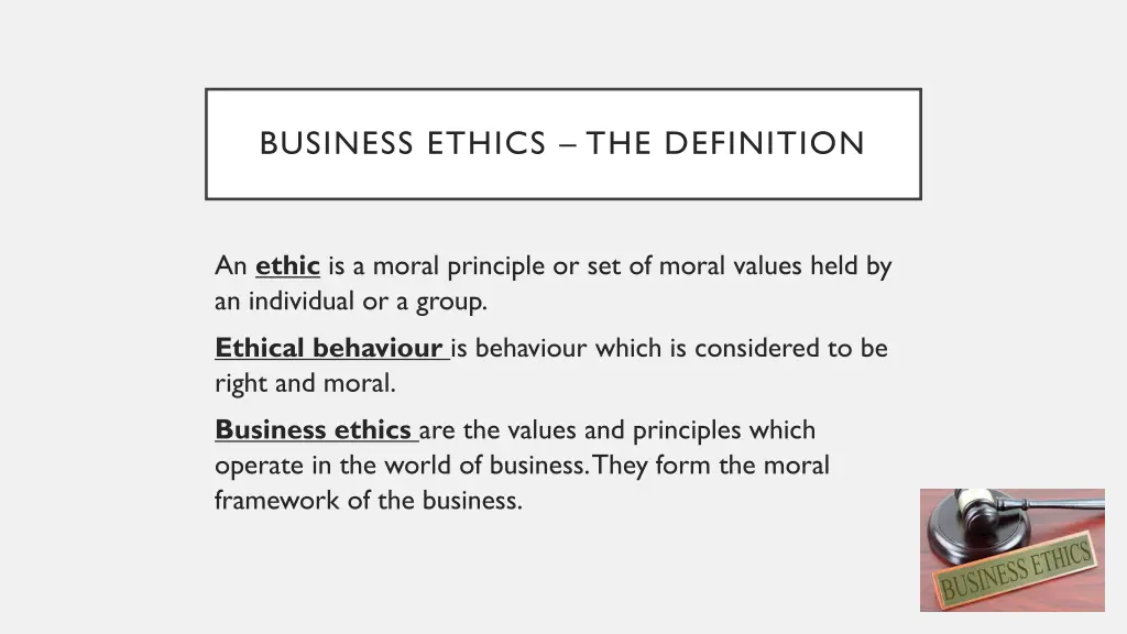 business ethics the definition