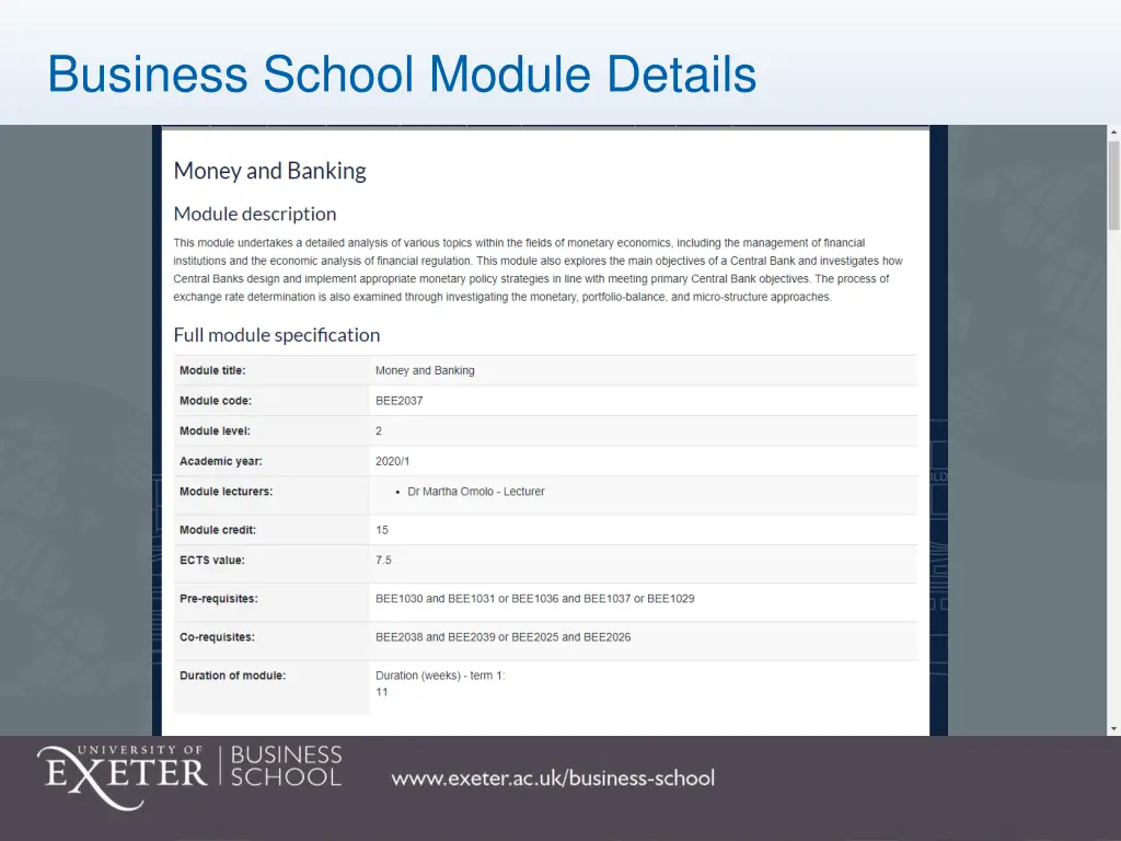 business school module details