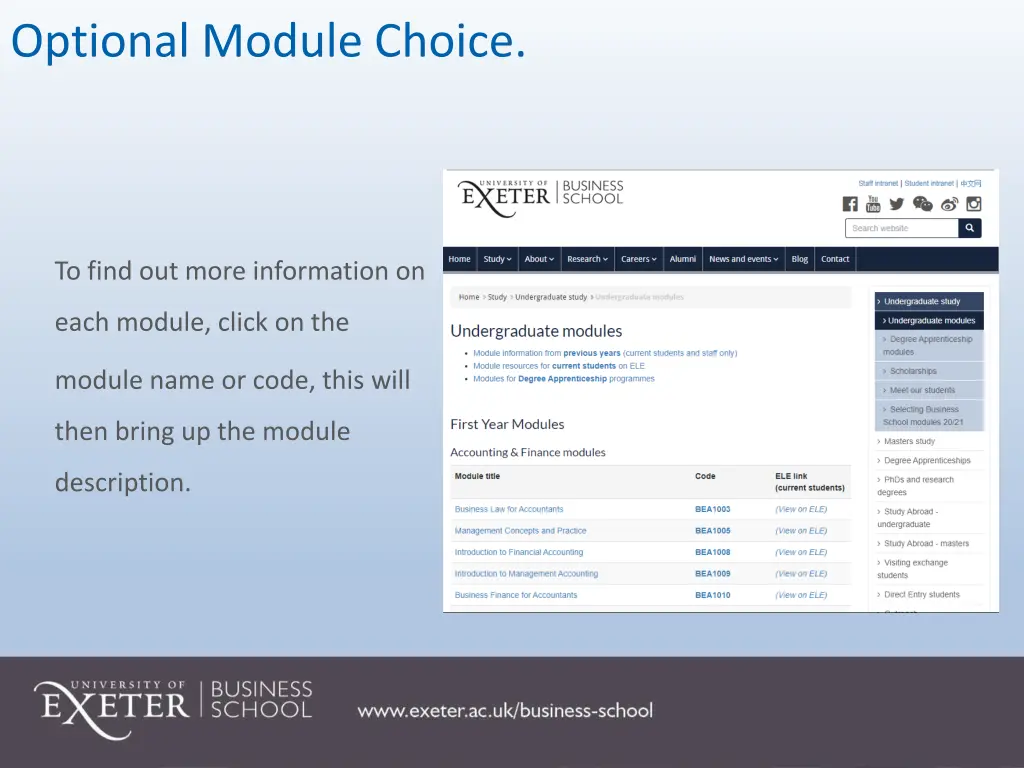 optional module choice 1