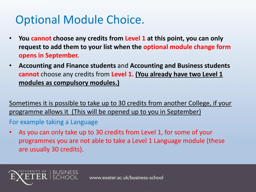 optional module choice 2