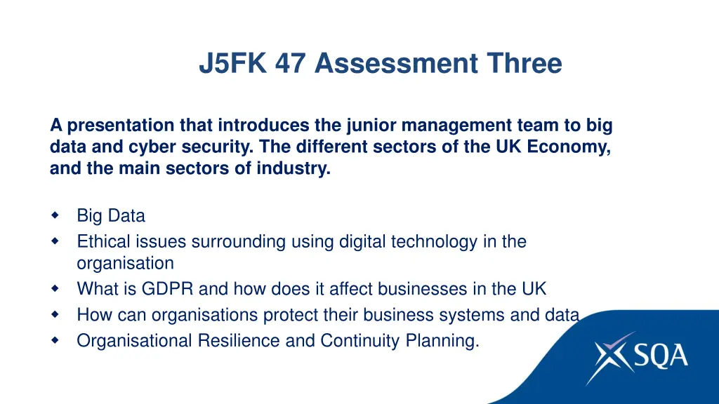 j5fk 47 assessment three