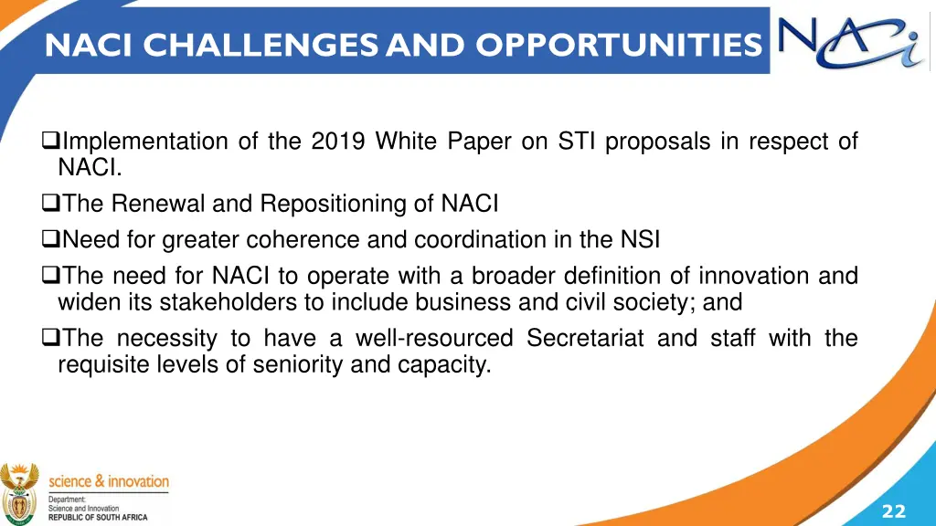 naci challenges and opportunities