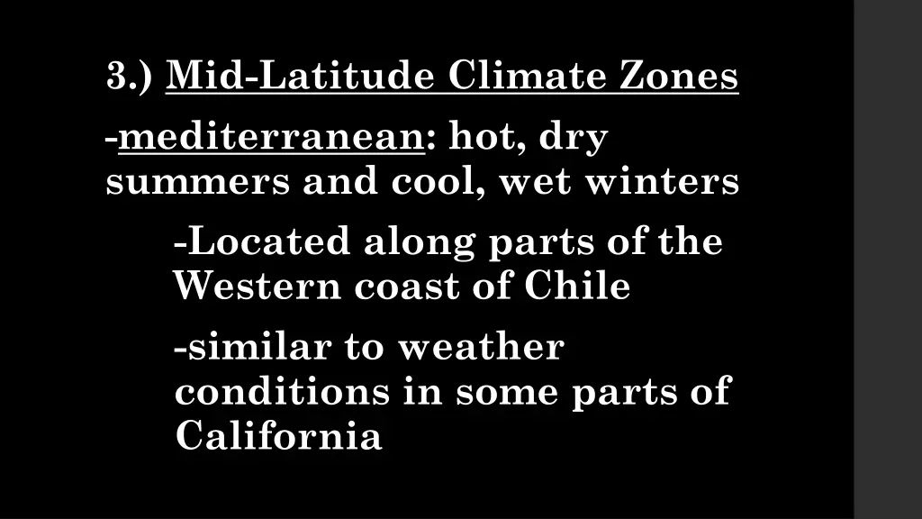 3 mid latitude climate zones mediterranean