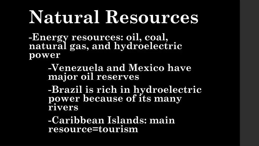 natural resources energy resources oil coal