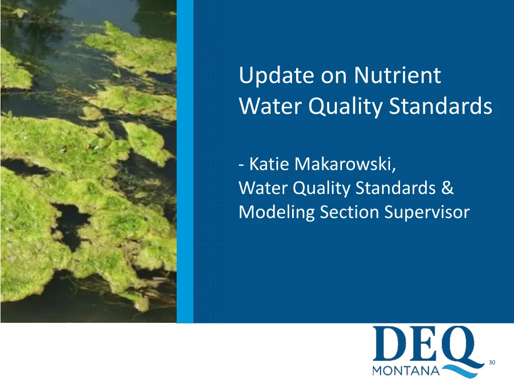 update on nutrient water quality standards