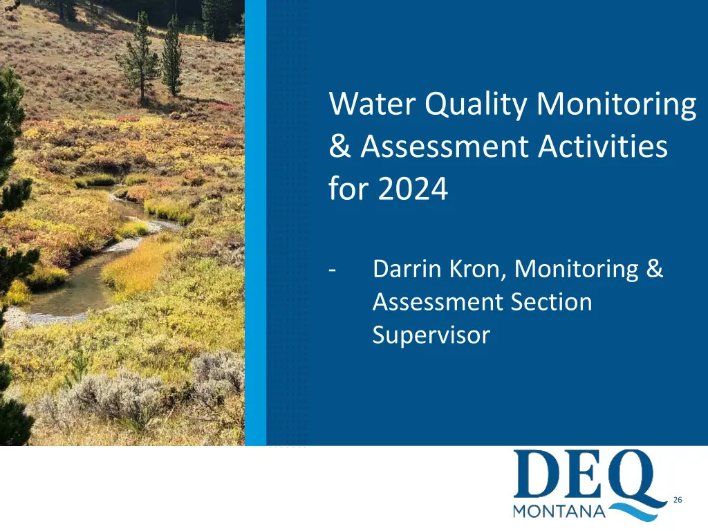 water quality monitoring assessment activities