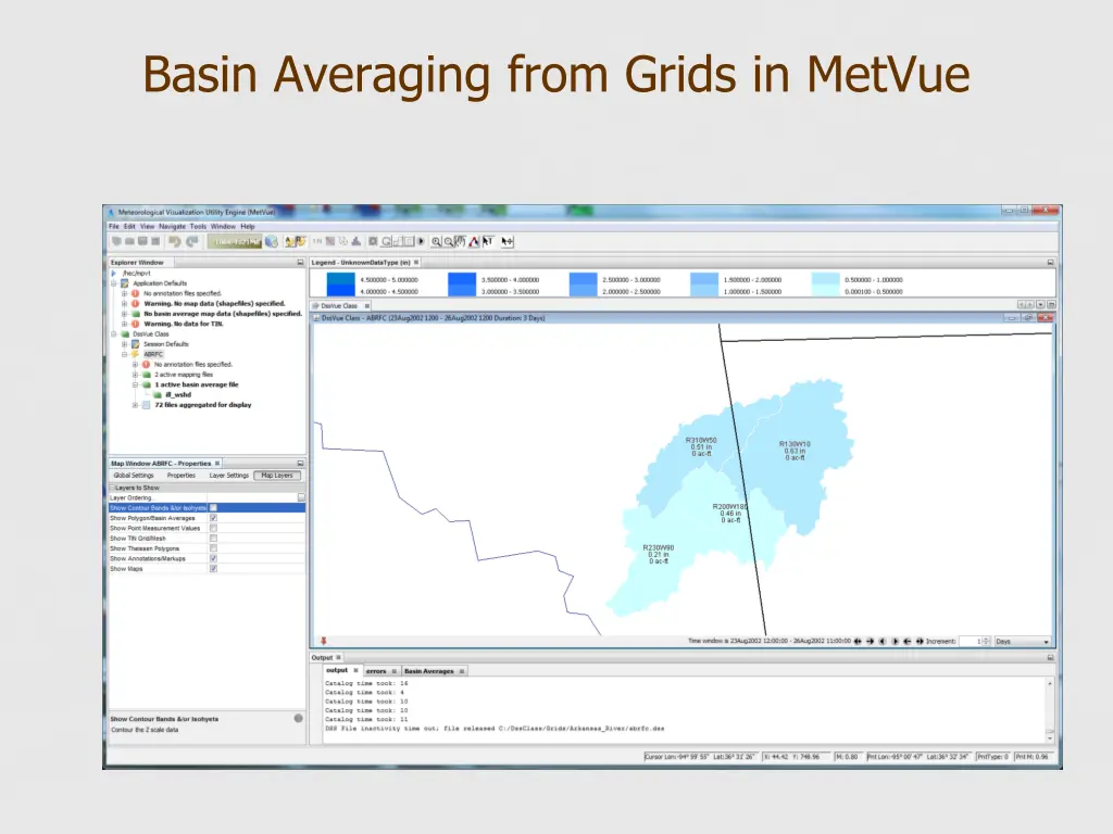 basin averaging from grids in metvue