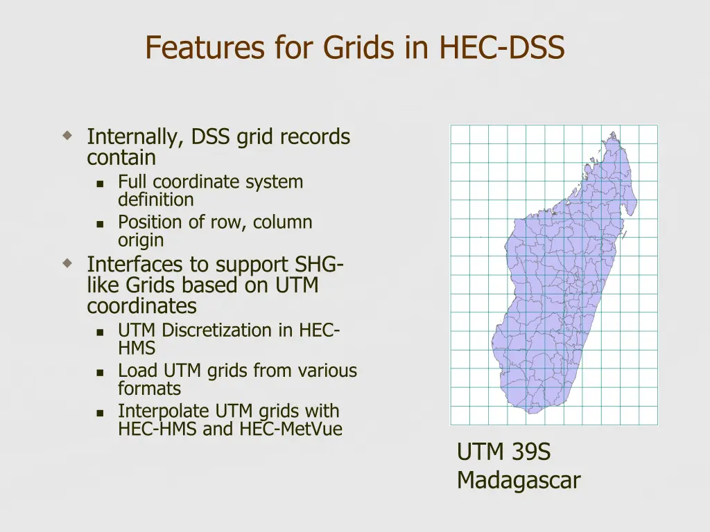 features for grids in hec dss