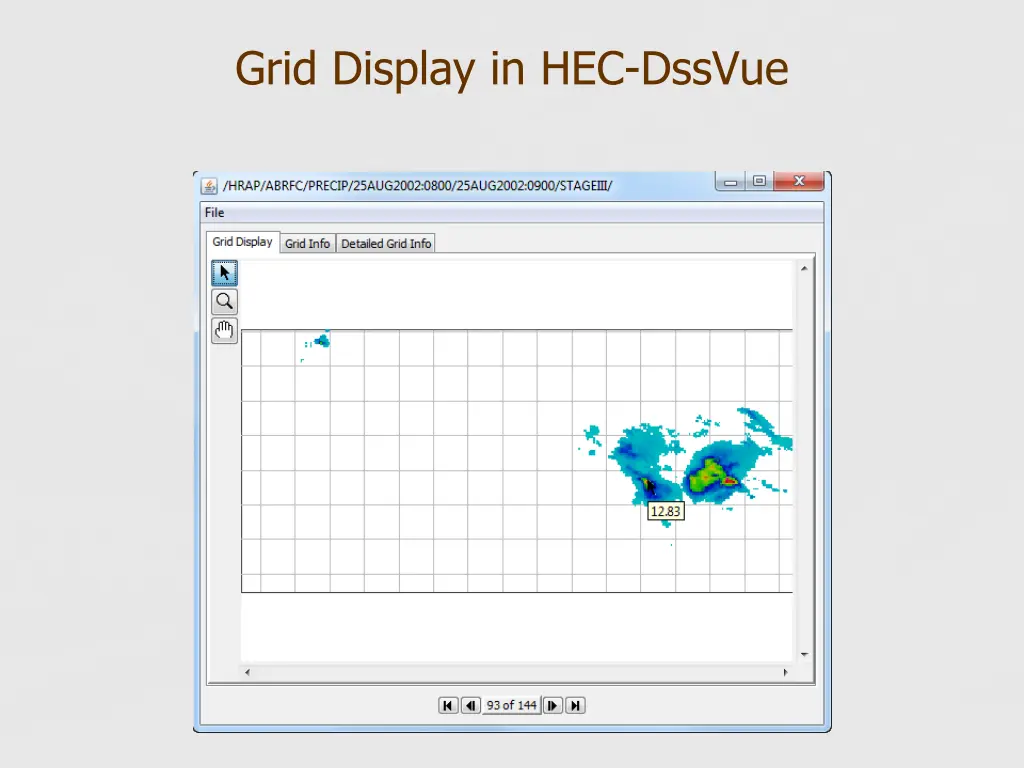 grid display in hec dssvue