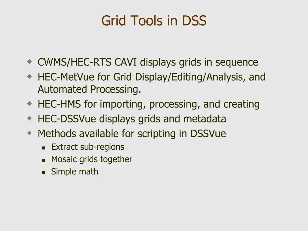 grid tools in dss