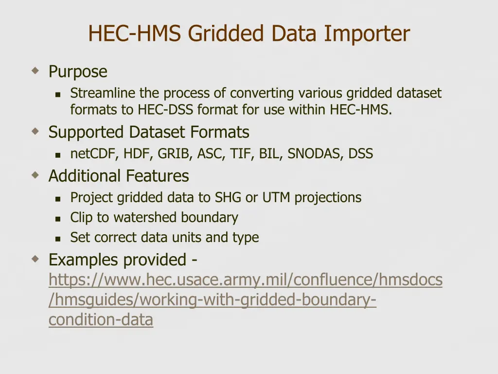 hec hms gridded data importer