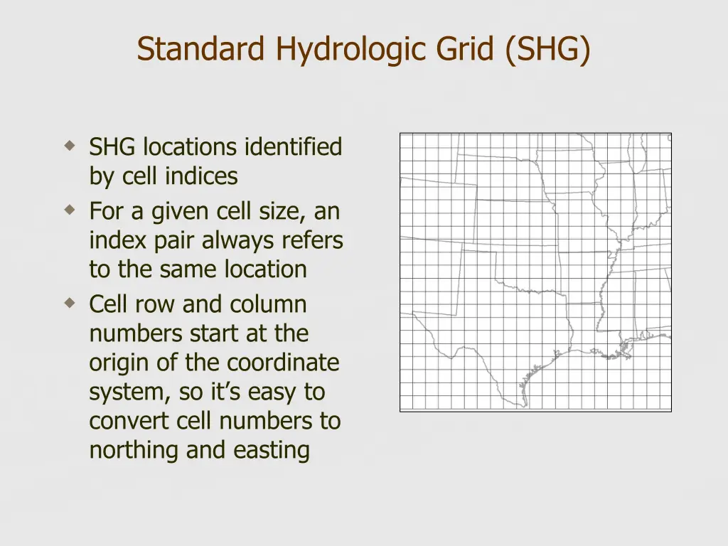 standard hydrologic grid shg