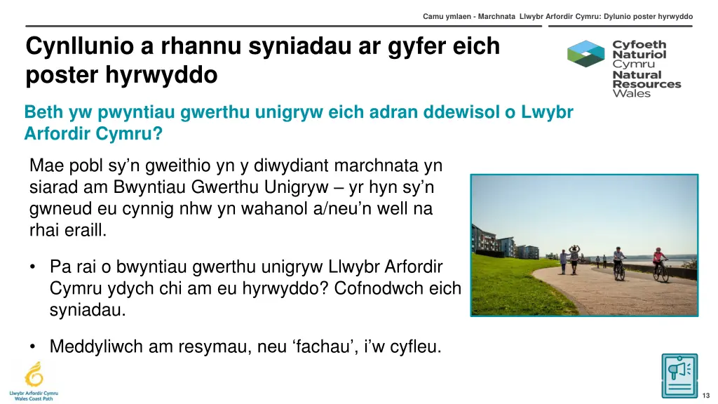 camu ymlaen marchnata llwybr arfordir cymru 12