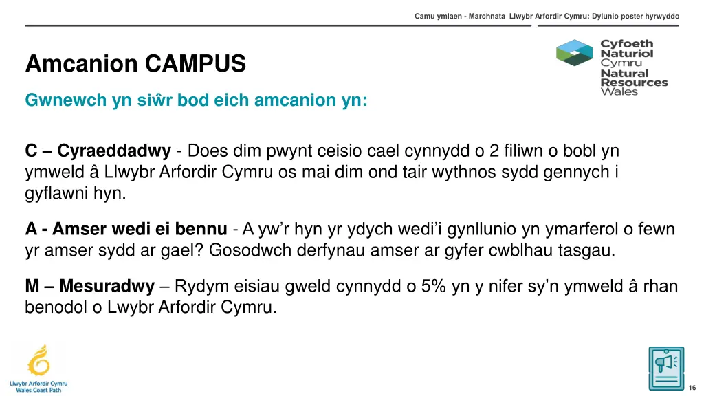 camu ymlaen marchnata llwybr arfordir cymru 15