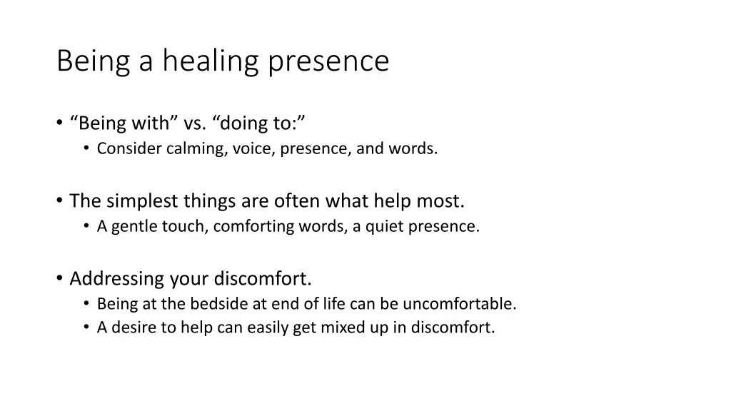 being a healing presence