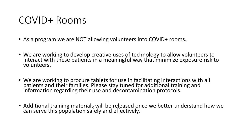 covid rooms