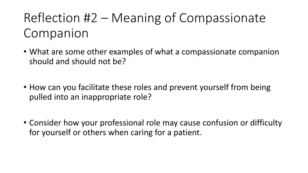 reflection 2 meaning of compassionate companion