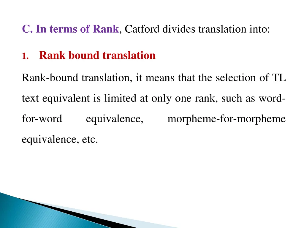 c in terms of rank catford divides translation