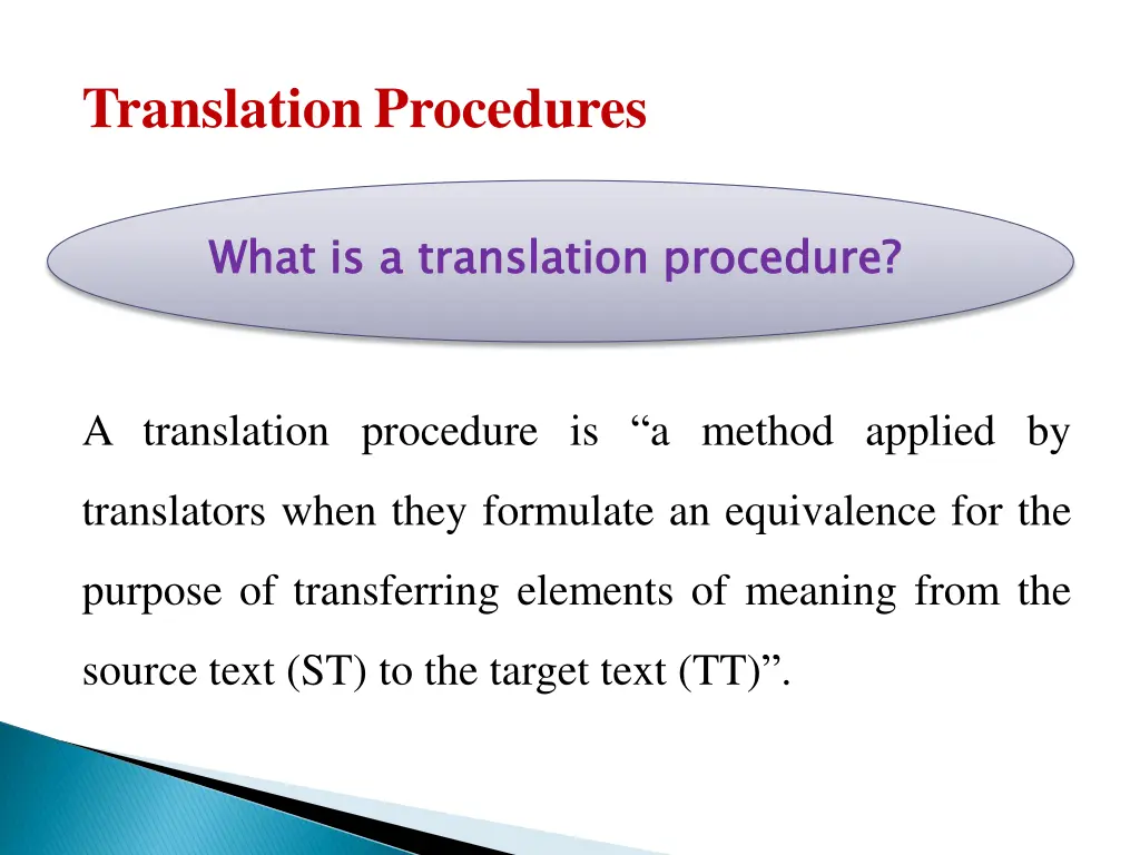translation procedures