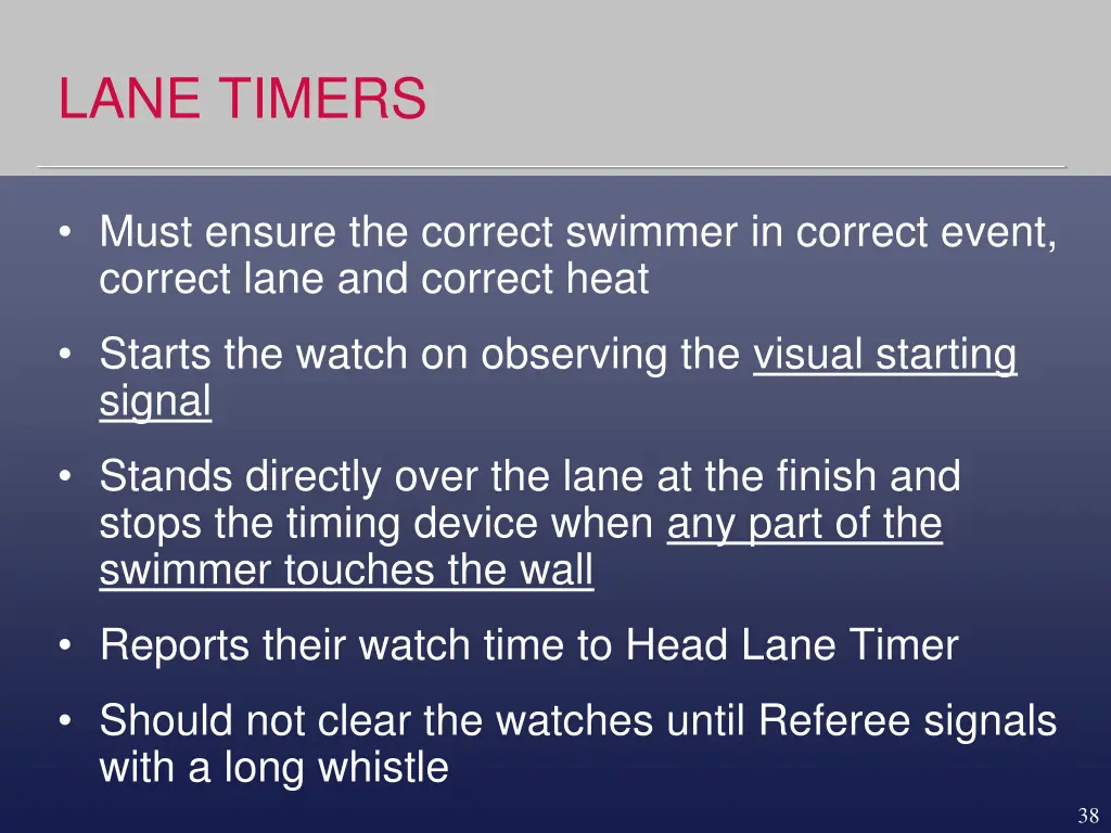 lane timers