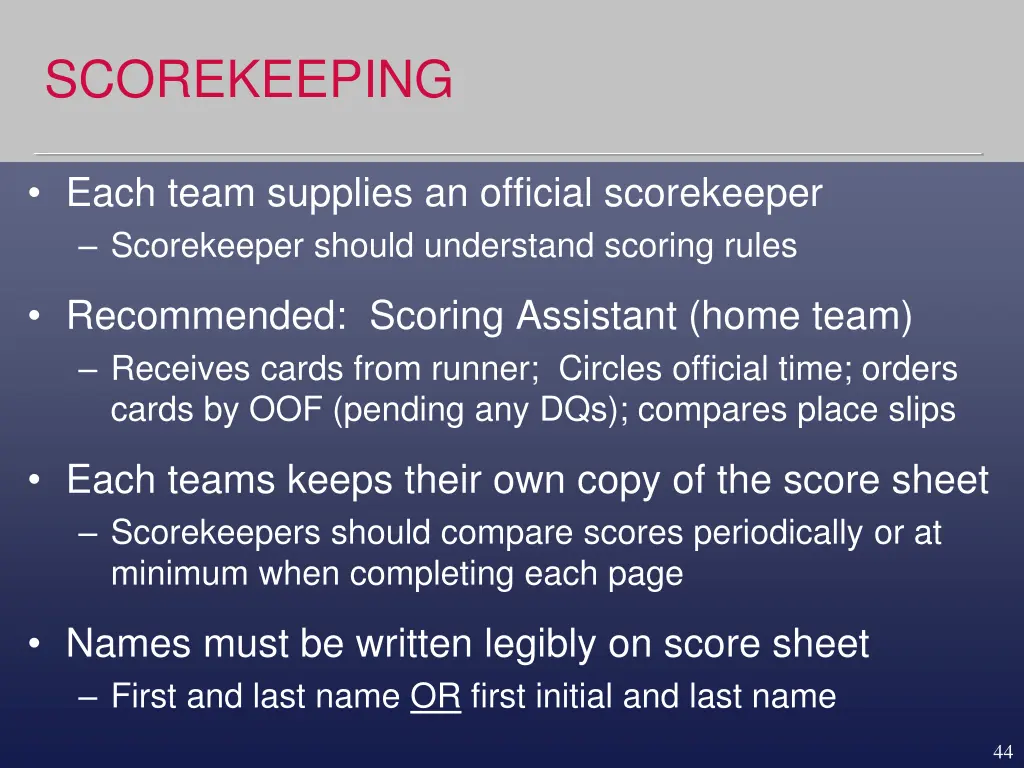 scorekeeping
