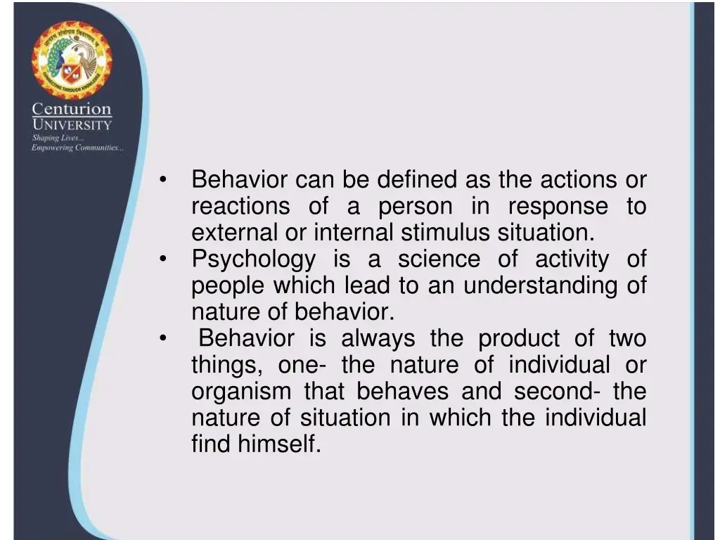 behavior can be defined as the actions