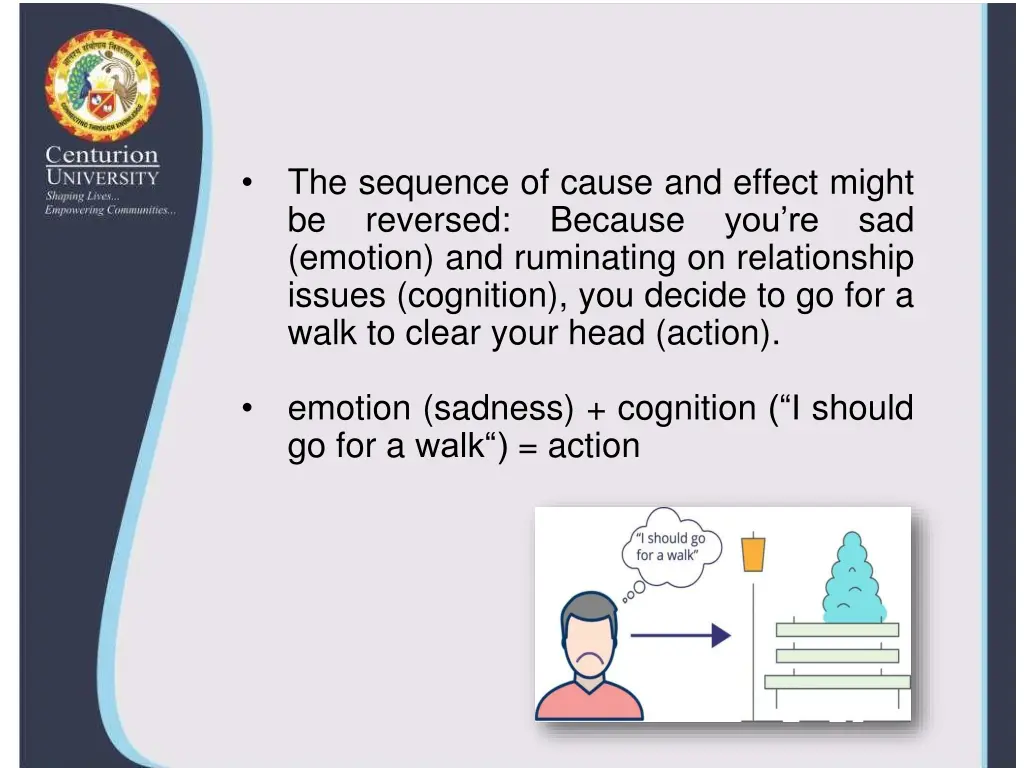 the sequence of cause and effect might