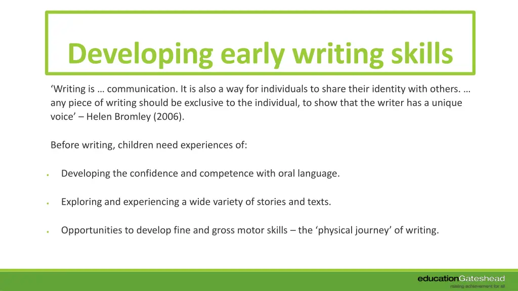 developing early writing skills