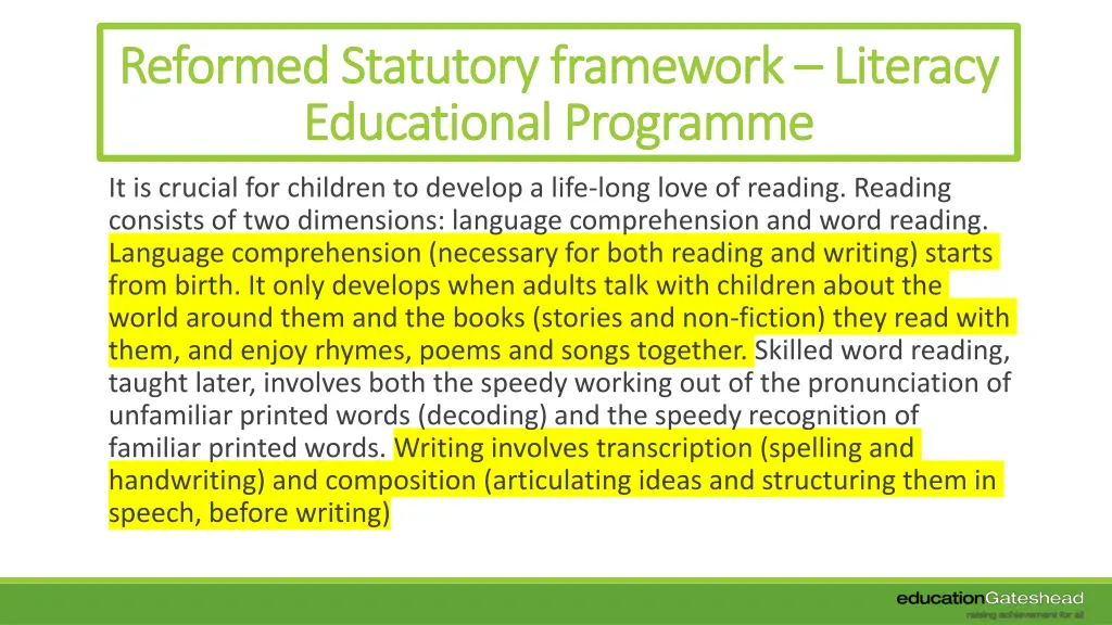 reformed statutory framework reformed statutory