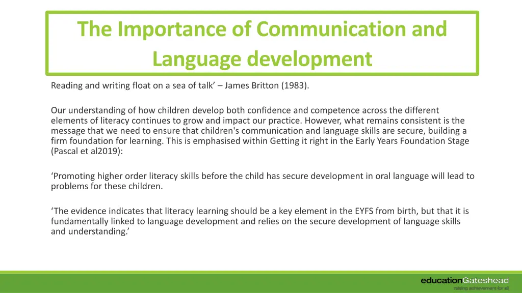 the importance of communication and language