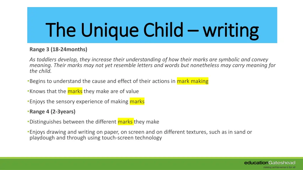 the unique child the unique child writing 1