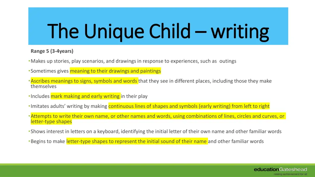 the unique child the unique child writing 2