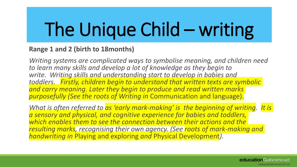 the unique child the unique child writing