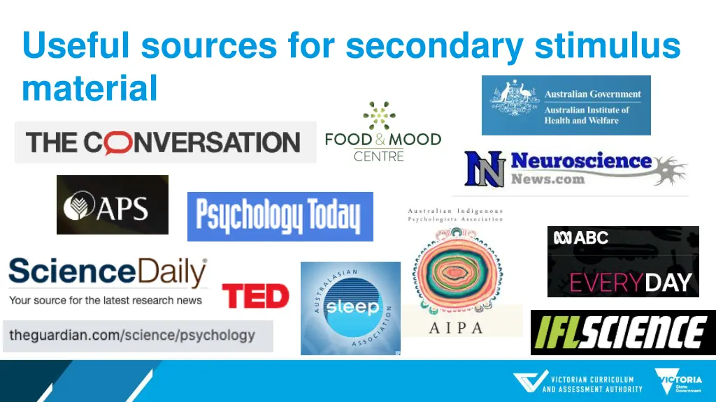 useful sources for secondary stimulus material