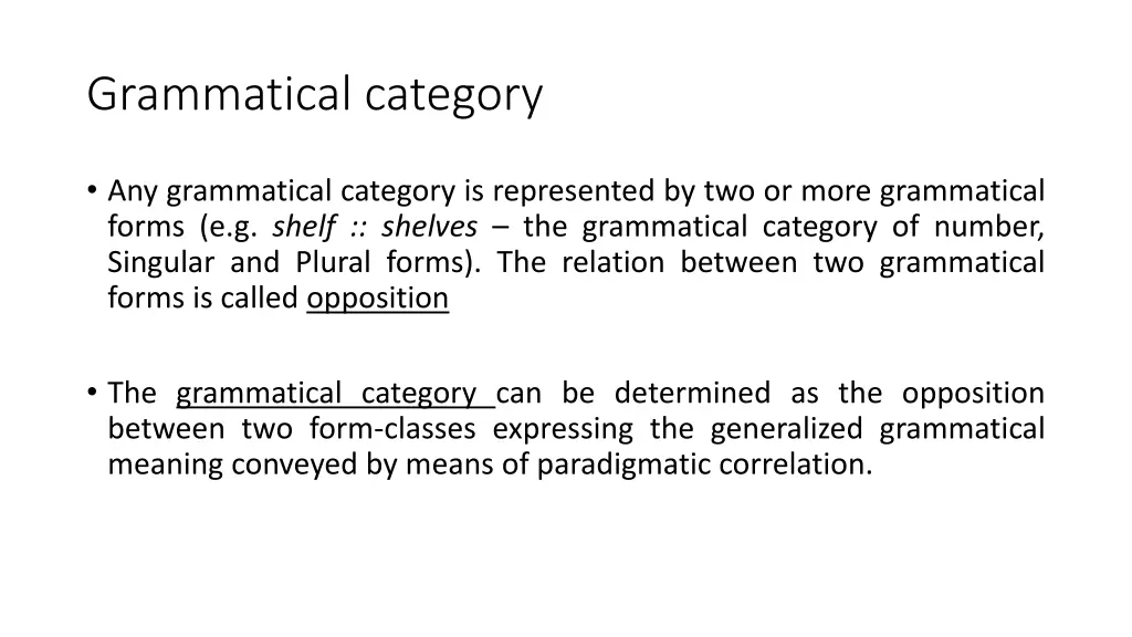 grammatical category 1