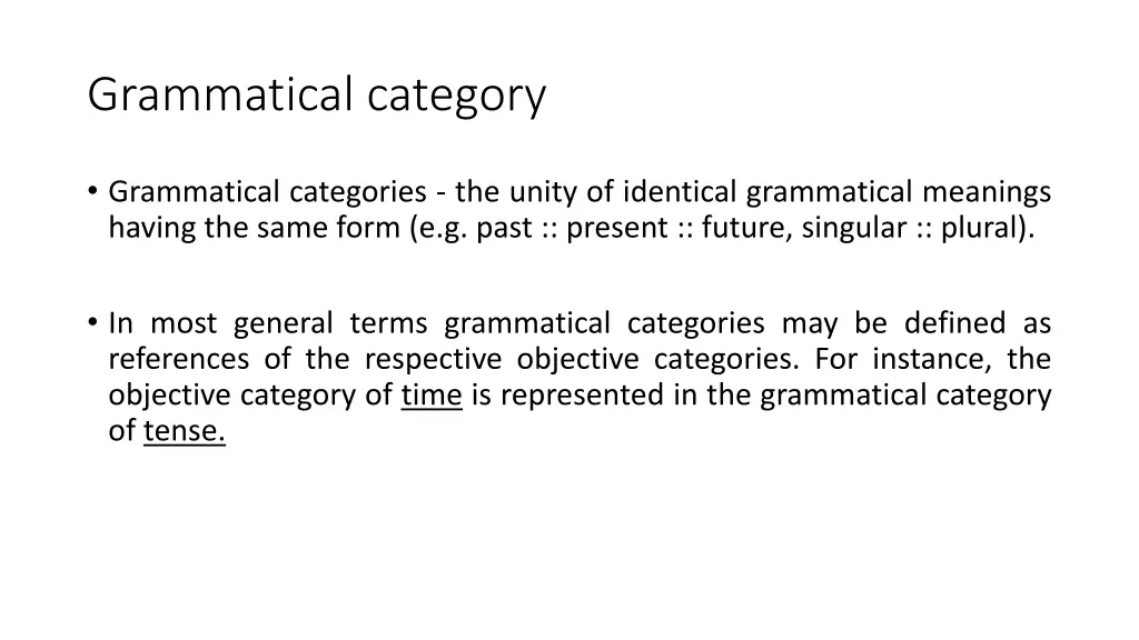 grammatical category