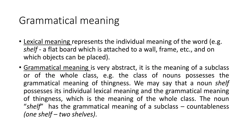 grammatical meaning