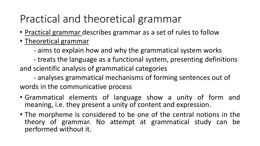 practical and theoretical grammar practical