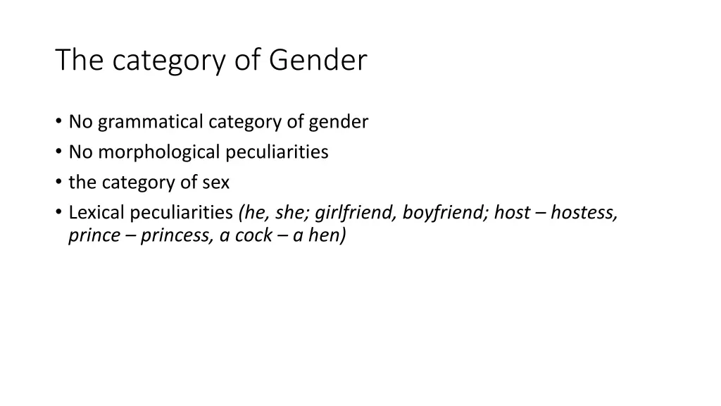 the category of gender