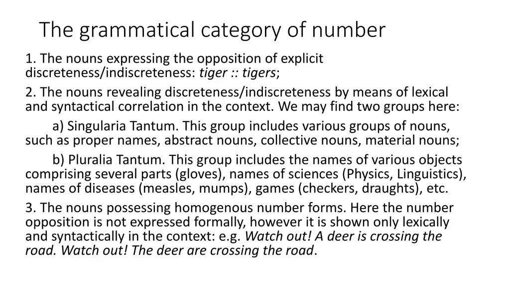 the grammatical category of number 1