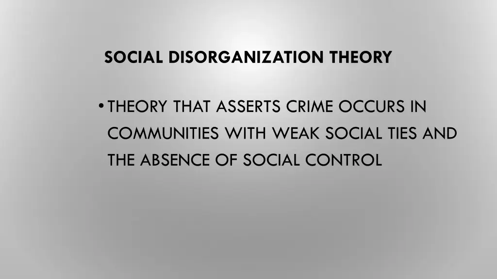 social disorganization theory