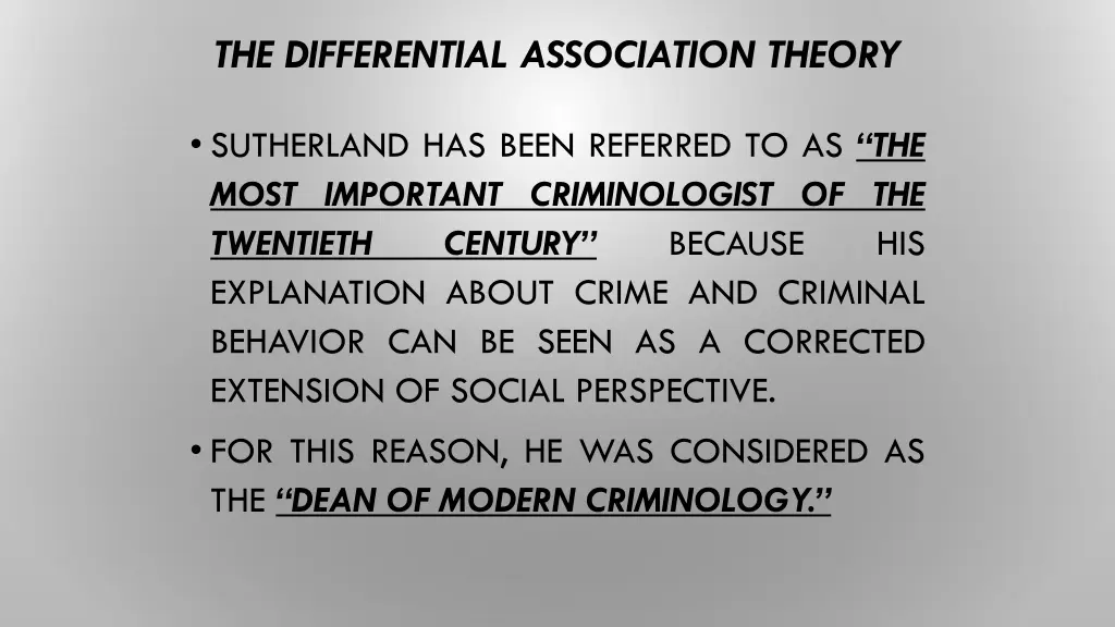 the differential association theory 1