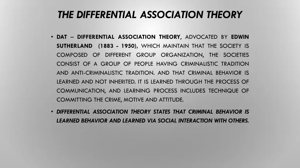the differential association theory