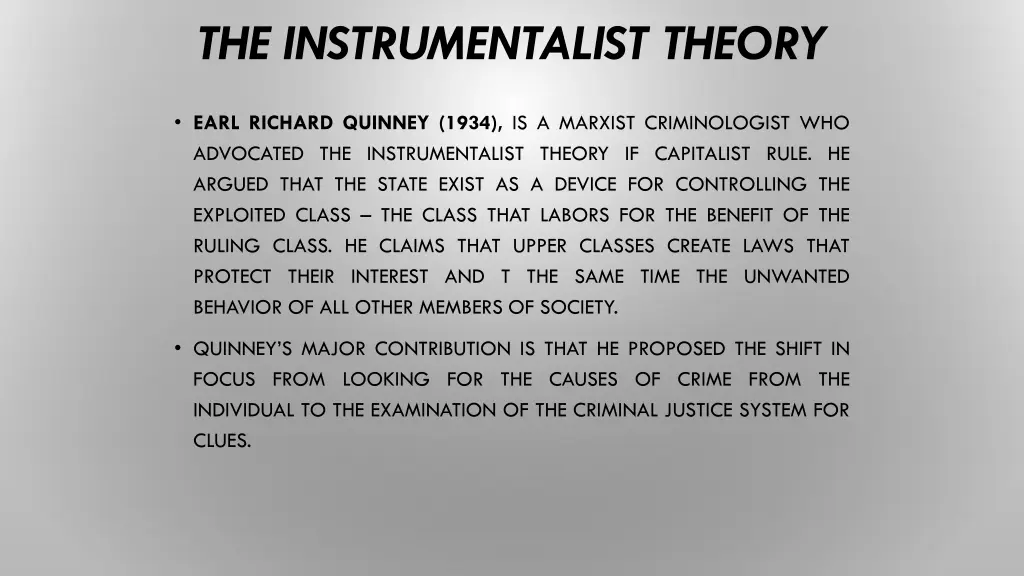 the instrumentalist theory