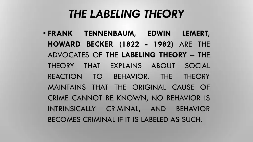 the labeling theory